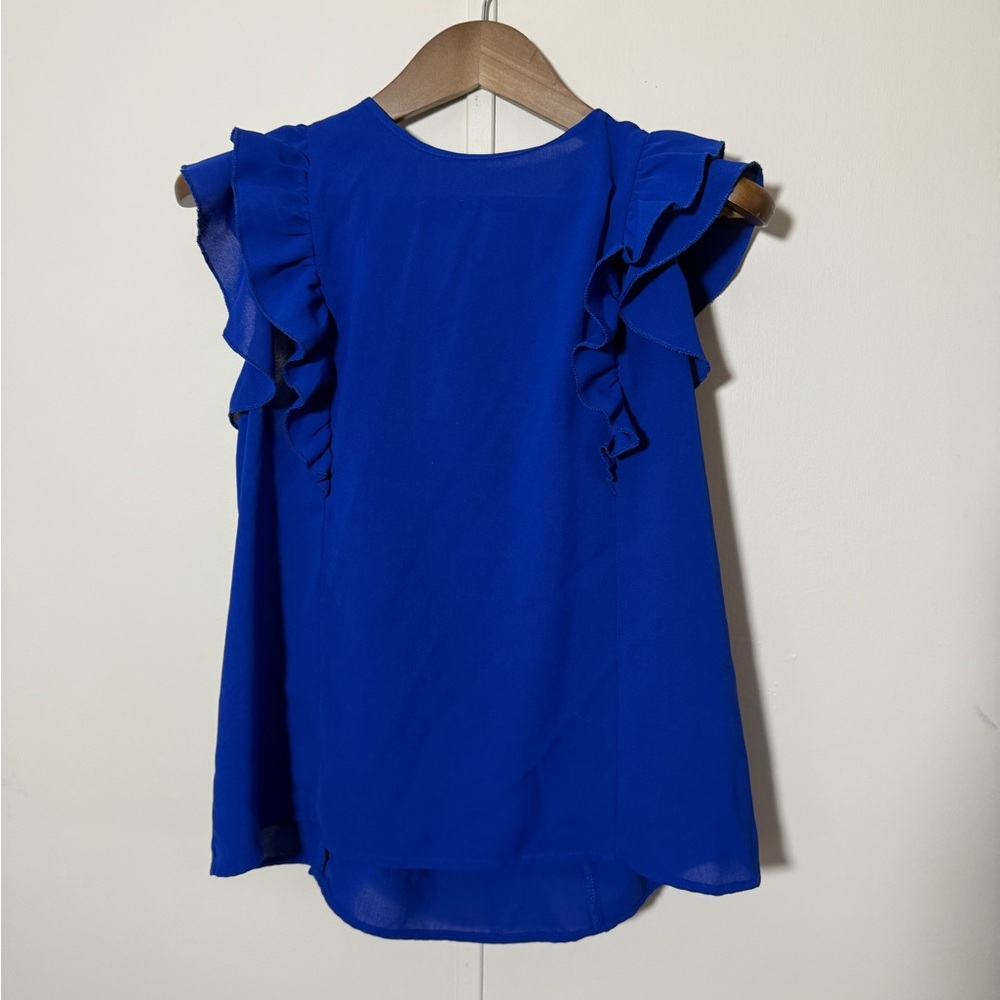 SHEIN Royal Blue Ruffle Blouse